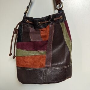 Leather & Suede Hobo Shoulder Bag